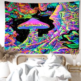 Wandtapijten Nachtelijke Hemel Universum Paddestoel Tapijt Muuropknoping Abstract Mysterieus Hippie Tapiz Boheemse Esthetiek Kamer Woondecoratie 230919