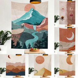 Wandtapijten Nordic Boheemse Morandi abstracte kunst achtergrond tapijt woondecoratie hangende doek
