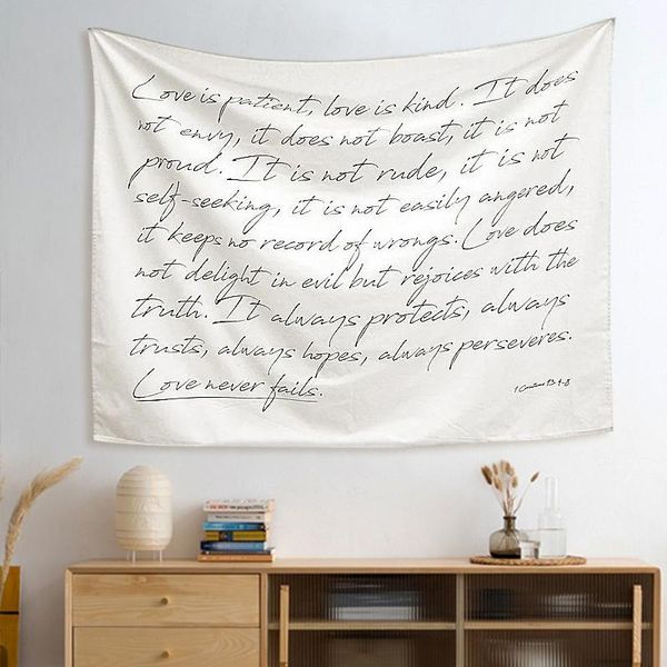 Tapices Nordic English Letters Dormitorio Tapiz Home Office Wall Hanging Decor Fondo Gran Sofá Throw Manta MantelTapices