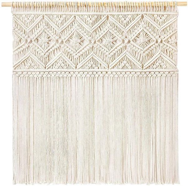 Tapices Nordic Home Decoración suave Soft Cabeza tejida de algodón Tapestería Bohemian Style Tassel Wall Sala