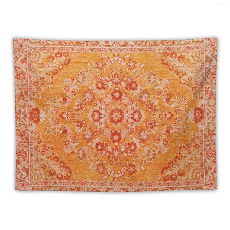 Tapisseries Orange bohème berbère traditionnel Style marocain Design tapisserie décoration de maison maison