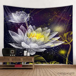 Tapisseries peinture lotus thèmes paysage pendings mur tapestry art ridernroom salon room beau produit peut être personnalisé r230810