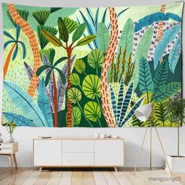 Tapisseries peinture plantes tropicales tapisserie mur suspend