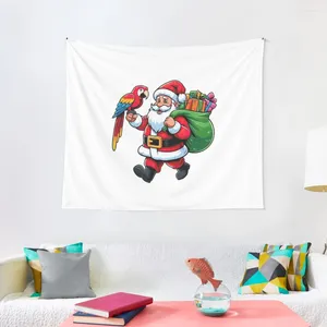 Tapisseries Parrot Bird Santa Claus Tapestry Coupte Room Things Decorations Aesthetic Outdoor Decoration Nordic Home Decor