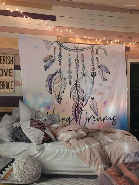 Tapisseries Pastel Dream Catcher Tapestry mur suspendu méditation yoga grunge hippie