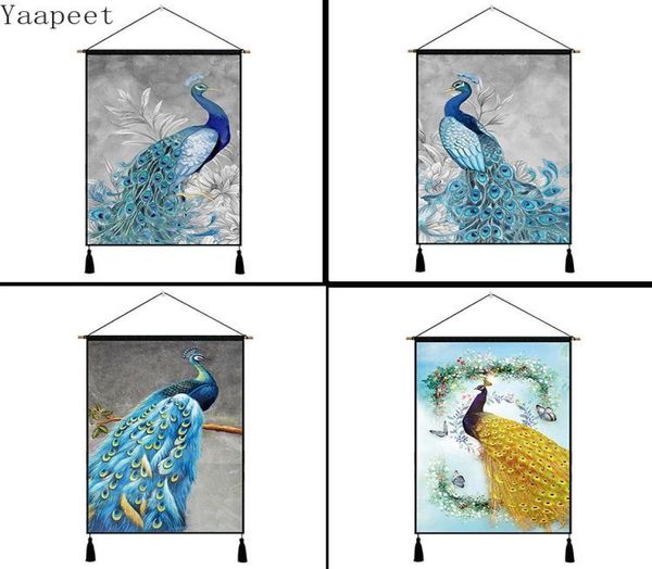 Tapisseries peacock série mur tapestry home décoration fond de couverture de mètre en tissu coton coton art art peinture amusante hanging9830762