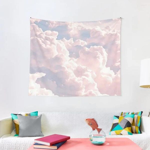 Tapisseries nuages roses peinture tapisserie esthétique pour les décors esthétiques de la pièce