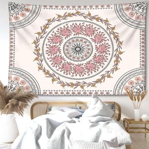 Tapestries roze bloem mandala tapijtwand hangende Boheemse stijl abstracte kunst esthetiek kamer slaapkamer huisdecoratie