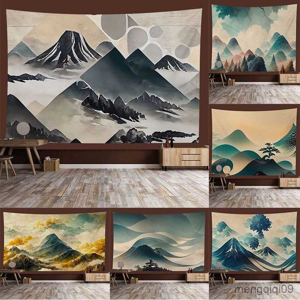 Tapisseries poétique Style chinois paysage peinture fond tapisserie décoration de la maison mur tissu R230710