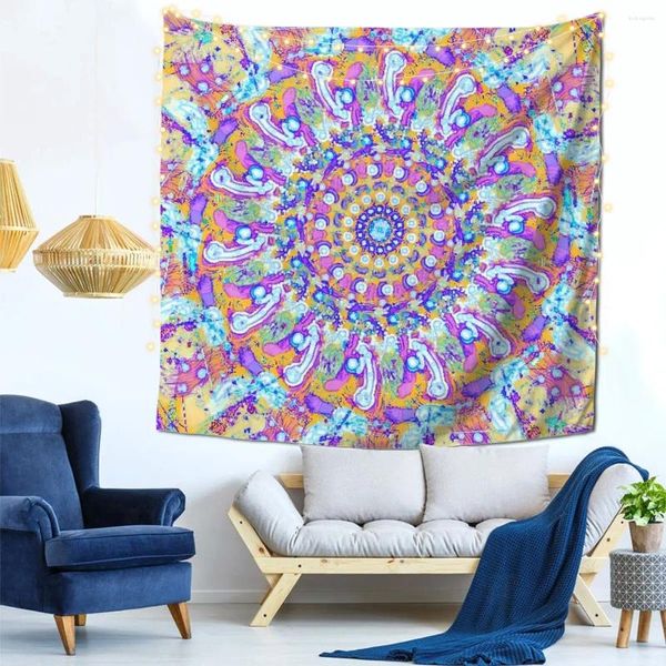 Tapisseries jolie décor mural mandala tapisserie facile à accrocher le salon cadeau d'anniversaire tissu doux délicat