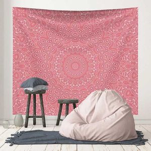 Tapisseries imprimées, tenture murale, serviette de plage, couverture, tapis de Yoga, châle, feuille à jeter, tapisserie rose