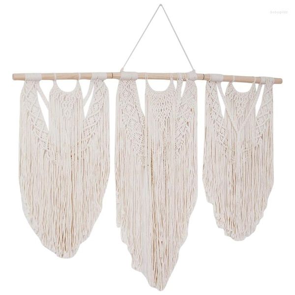 Promoción de tapices!MacRame Wall Hanging tejido a mano bohemio algodón de algodón boho tapiz decoración del hogar