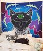 Tapisses Astrologie de chat psychédélique Tarot Tapisserie magique Bohème mystérieux mur de sorcellerie suspendue pour la décoration de salon de chambre à coucher 221006