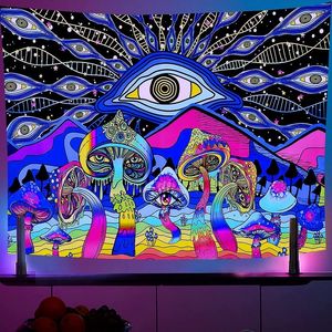 Tapestries psychedelisch kleurrijke tapijtwand hangen paarse blacklight voor slaapkamer woonkamer slaapkamer fantasy bohemia 230324