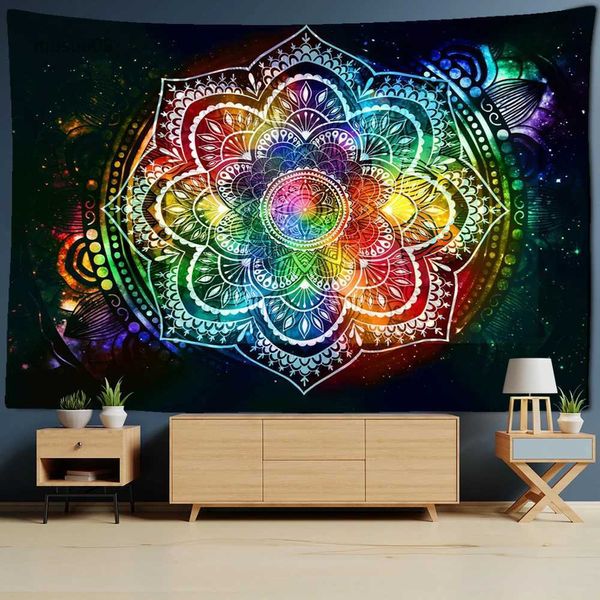 Tapisseries Psychédélique Mandala Fleur Tapisserie Tenture Murale Hippie Tapisseries Boho Décor Tapisserie Tapis De Yoga Tapis Collège Dortoir Décoration