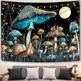 Tapeçarias psicodélico cogumelo tapeçaria adivinhação psíquico pendurado na parede hippie boho bonito decoração do quarto tapeçarias mágicas arte decoração de casa