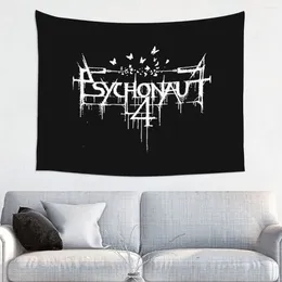 Tapisseries Psychonaut 4 Logo tapisserie Hippie Polyester tenture murale Rock Death métal décor de chambre tapis de plage Mandala