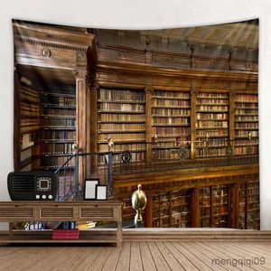 Tapisseries rétro bibliothèque tapisserie murs de livres complet suspendues littérature et thème d'art Tapestry Mystery Library Tapestry Library Bedroom Decor R230710