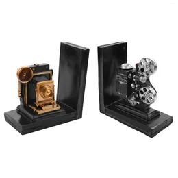 Tapisches Retro Camera Bookend Film Film Projecteur Black Silver Collector's Project Bibliothèque créative Bibliothèque Vintage Jewelry Study Room