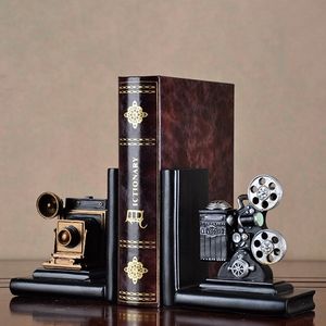 Tapestries Retro Camera Bookend Movie Film Projector Black Silver Collector s Project Creative Bookcase Vintage Jewelry Study Room Ho 230710