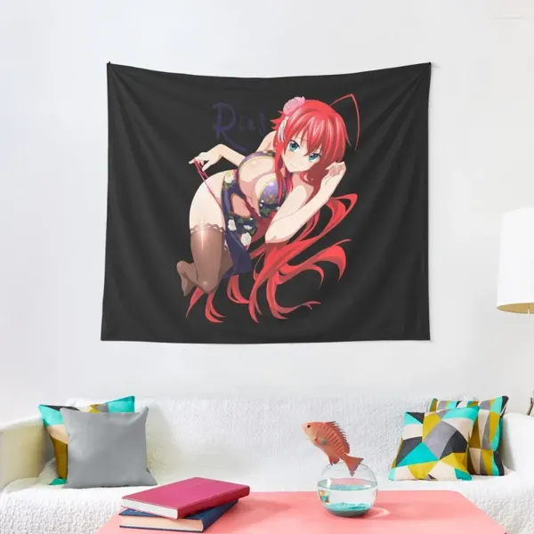 Tapadiques Rias Gremory Oppai Ecchi (High School DXD) Classic.Room de tapisserie décorations décorations esthétiques