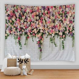 Tapestries Rose Flower Vine Tapestry Ivy Achtergrond Macrame Wall Decor Home Woonkamer Slaapkamer Decor Asthetische Tapestries Tapijten Tapiz