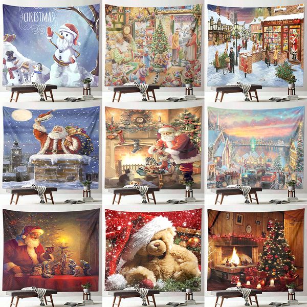Tapisseries Père Noël Décoration De Noël Impression Motif Tapisserie Maison Salon Chambre Décoration Murale Fond Tissu Tapisserie 230926