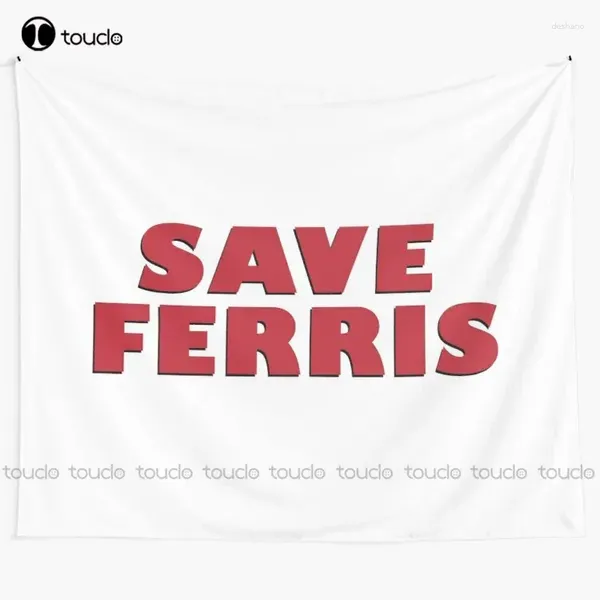 Tapisseries Save Ferris Design 80s Style de film Logo original Tapestry Love Couverture de chambre à coucher décoration