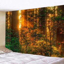 Tapisseries paysage peinture tapisserie montagne lac paysage tenture murale Art décoration de la maison tapis en tissu naturel