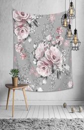 Tapices pintorescos de la serie floral Tapestry Camping Toall Toall Sala de toallas de toalla estética Pintura de pared de tela decorativa3026941