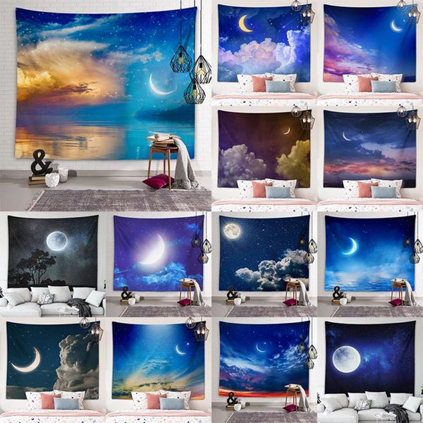 Tapisseries Sea Moon Art Tapisserie Tenture murale Artiste Vie Couvre-lit Serviette de plage