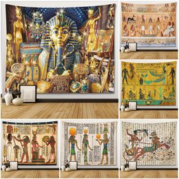 Wandtapijten SepYue Tapijt Muur Opknoping Hippie Oude Egyptische Muurschildering Boho Art Esthetische Kamer Decor Slaapkamer Doek Deken Trippy 230613