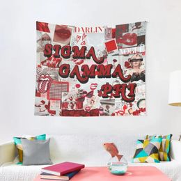 Tapestries sigma gamma phi rode collage sgphi dus tapijt decoratie muurdecor voor kamer esthetische slaapkamer