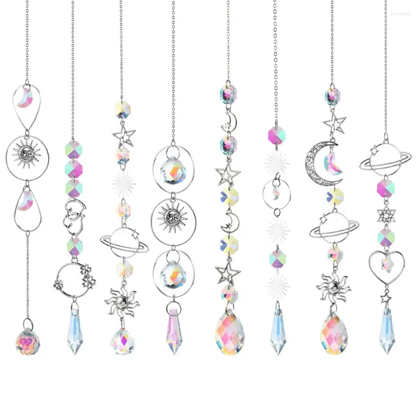 Tapisseries SERVICE Série Crystal Wind Chime Pentures Pendants Tapestry Star Moon Sun Catcher Girls Chambre Decorations