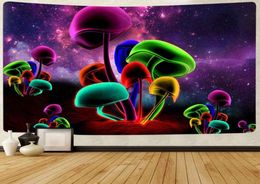 Tapisseries Simsant Trippy Smoke Champignons Tapestry Hippie Nature Colorful Art Mur Place pour le salon Décor de dortoir à la maison3382457