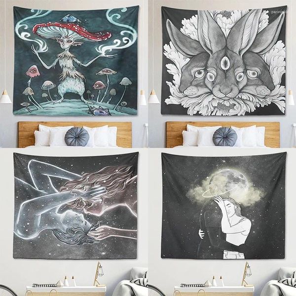 Tapisseries sketch tapestry suspendu illustration artistique conception mur peinture canapé fond en gros