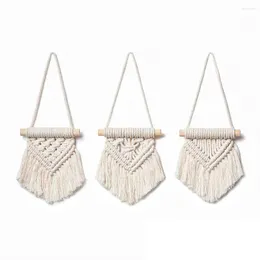 Tapices Pequeño tapiz nórdico hecho a mano Macrame Pared Colgante Cuerda de algodón para la habitación de los niños Cabecera Po Props Boho Decoración del hogar