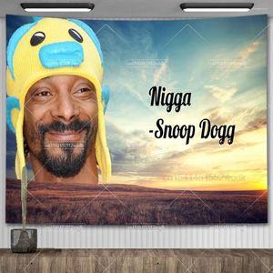 Wandtapijten Snoop Dogg Muziek Ablum Cover Poster Muurhangend Tapijt Kawaii Kamerdecoratie Esthetische Grappige Meme Tapestrys Home Decor