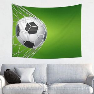 Wandtapijten Voetbal Tapijt Hippie Polyester Muurophanging Groene Ballen Sport Decor Achtergrond Doek Art