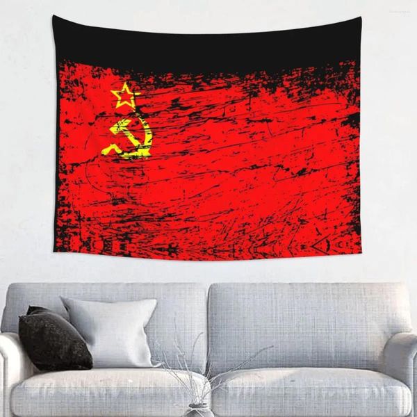 Tapisseries Union soviétique urss russie drapeau pour chambre dortoir CCCP Hippie tenture murale tapisserie décoration de la maison