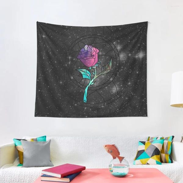 Tapisseries vitrail Rose galaxie tapisserie conception de salle décoration de la maison