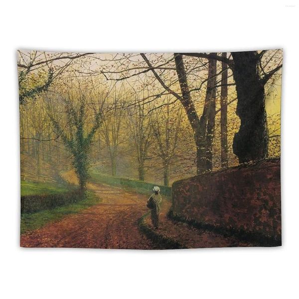 Tapisses Stapleton Park près de Pontefract Sun - John Atkinson Grimshaw Tapestry Room Decor Decorations esthétique Design