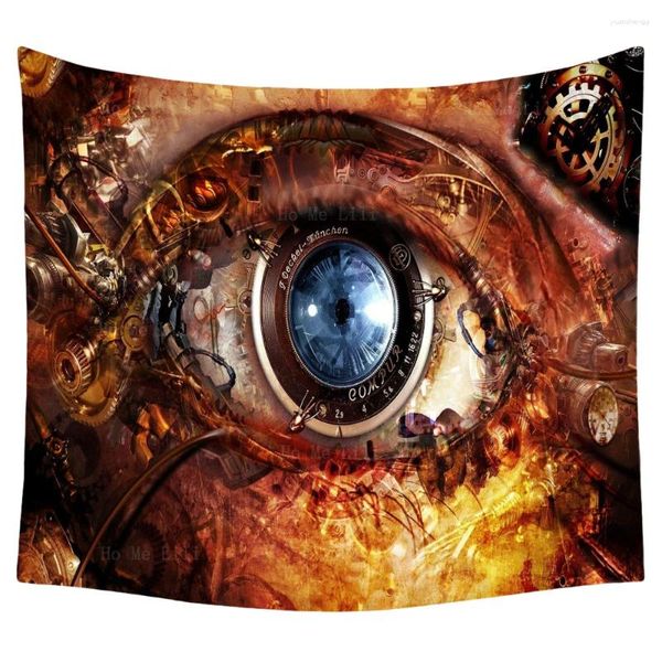 Tapices Steampunk Fantasy Art Abstract Mechanical Eyes Iris Metal Gear Tapestry de Ho Me Lili para la decoración de la sala de estar