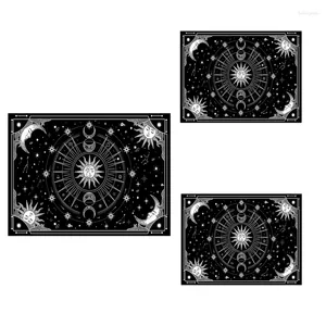 Tapisseries Soleil et Lune Tapisserie Noir Blanc Étoiles Espace Tenture Murale Pour La Décoration De La Chambre Au Détail