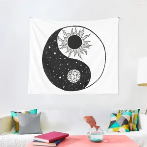 Tapisseries Sun and Moon Yin Yang Tapestry Decoration Aesthetic Decorative Wall Murals Things to the Room Korean Decor
