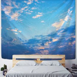 Tapisseries Soleil Ciel Clair Nuages Tapisserie Tenture Murale Nuages De Ciel Bleu Couvre-lit Couverture De Dortoir Serviette De Plage Toile De Fond Maison Chambre Mur Art Décor