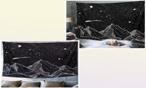 Tapisseries Sun Moon Black Tapestry Mur suspendu ancienne Mountain Witchcraft Hippie Carpets1924317