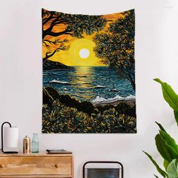 Tapisseries sunrise tapisserie sur le mur art de la chambre décoration maison anime kawaii décor décor esthétique décor