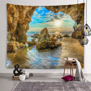 Tapestries Sunset Evening Glow Scenery Wall Art Tapestry Beach Mountains landschap Tapestry Dormitory Room Aesthetic Decor Slaapkamer Home Decor R230812