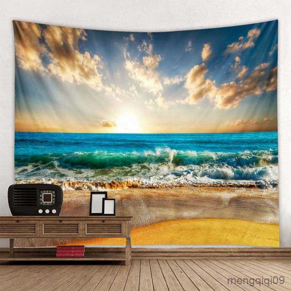 Tapices puesta de sol tapiz caballo girasol paisaje marino montado en la pared hogar arte yoga colchón sábana tamaños R230706